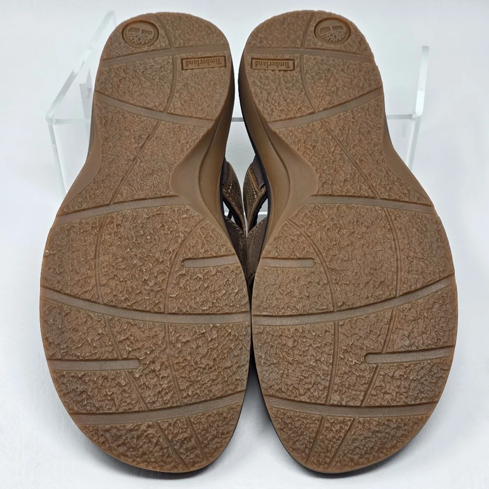 Timberland Mens Earthkeepers Brown Leather Slip-on Slide Sandals Size 7 NEW